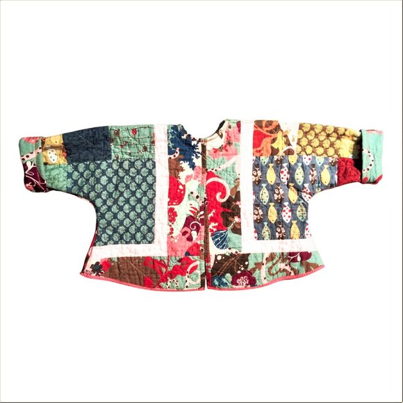 Vintage Handmade Toddler Quilted Jacket. Reversible Girls  Quilted Jacket - Picture 2 of 9